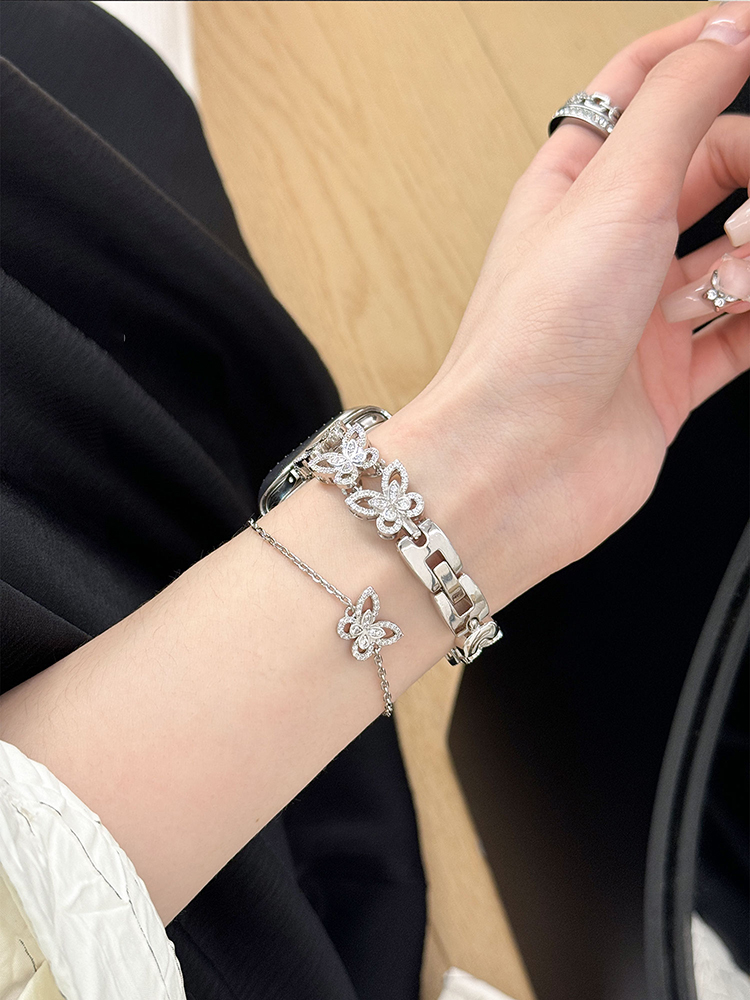 Hollow Diamond Butterfly Stainless Steel Band
