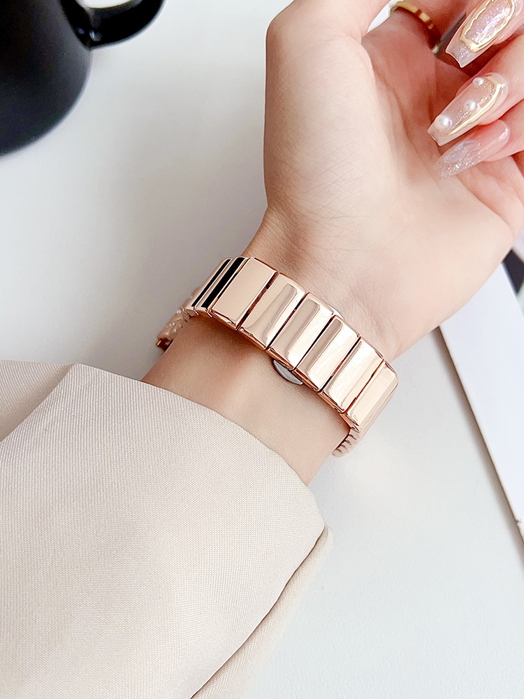 Zircon in V Arrangement Stainless Steel Band