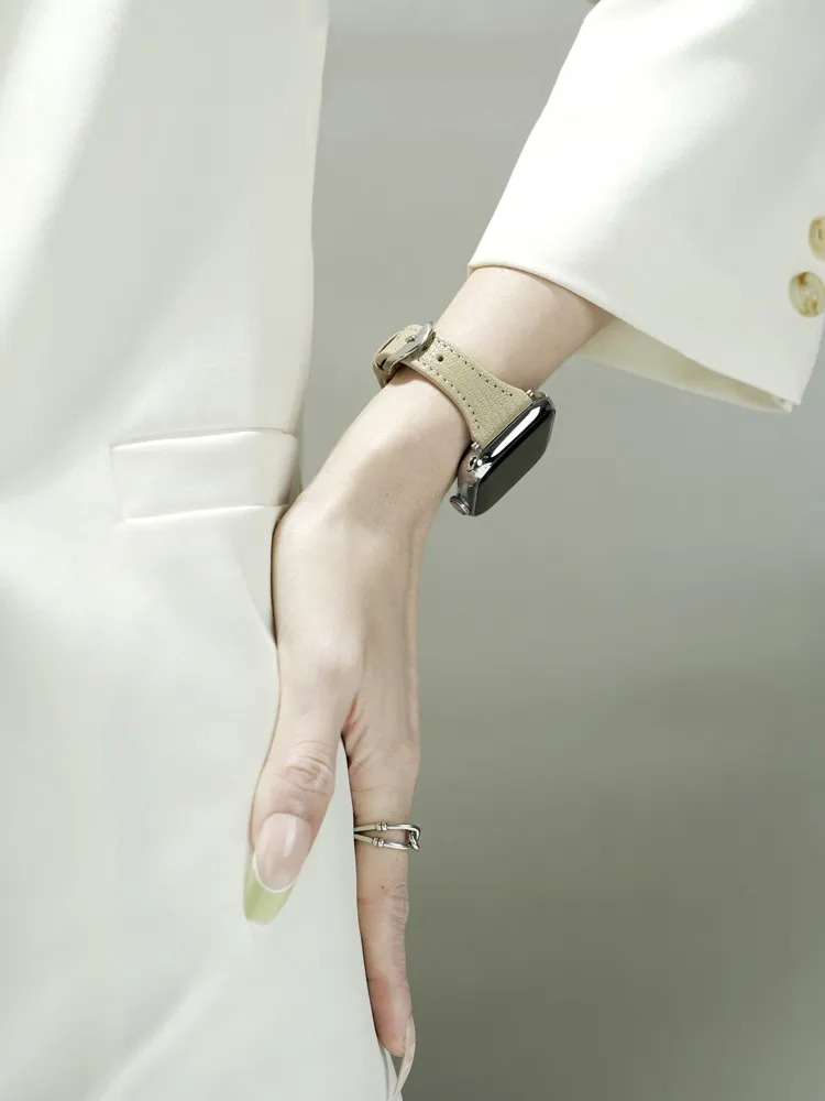 Litchi Grain Fine Leather Band for Apple Watch