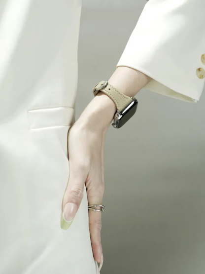 Litchi Grain Fine Leather Band for Apple Watch