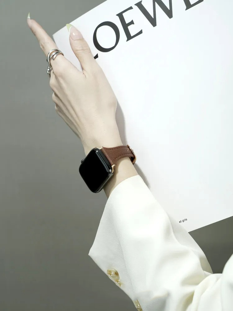 Litchi Grain Fine Leather Band for Apple Watch