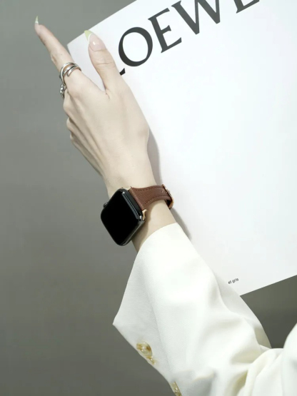 Litchi Grain Fine Leather Band for Apple Watch