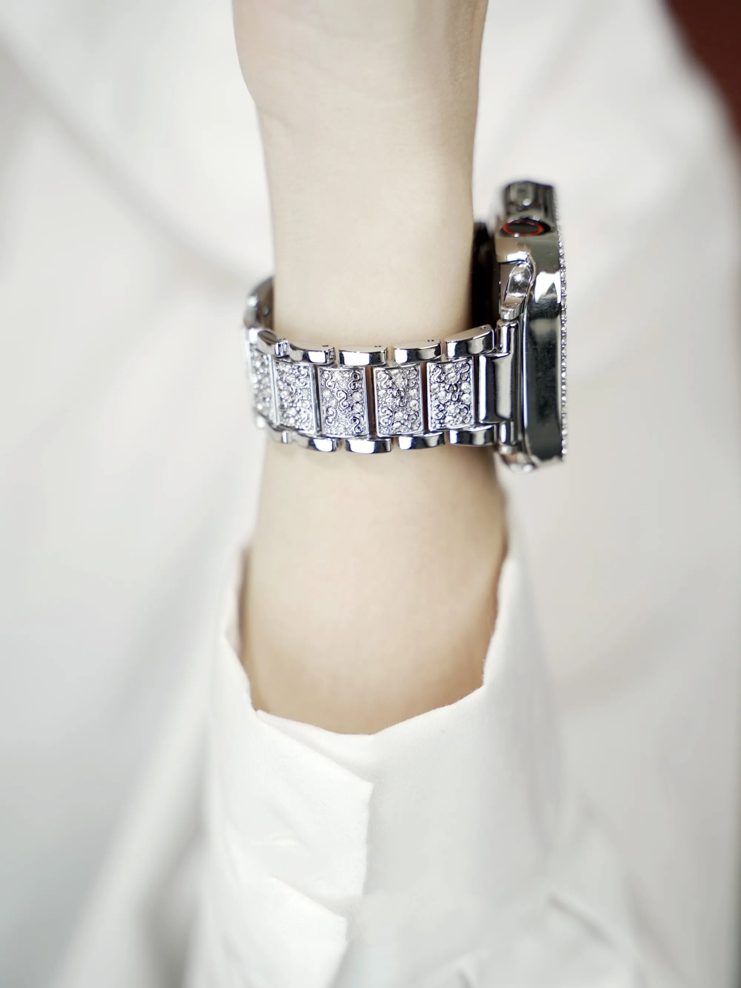 Rhinestone-set Stainless Steel Band for Apple Watch