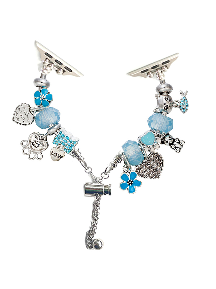 Love Light Blue Crystal Beaded Band