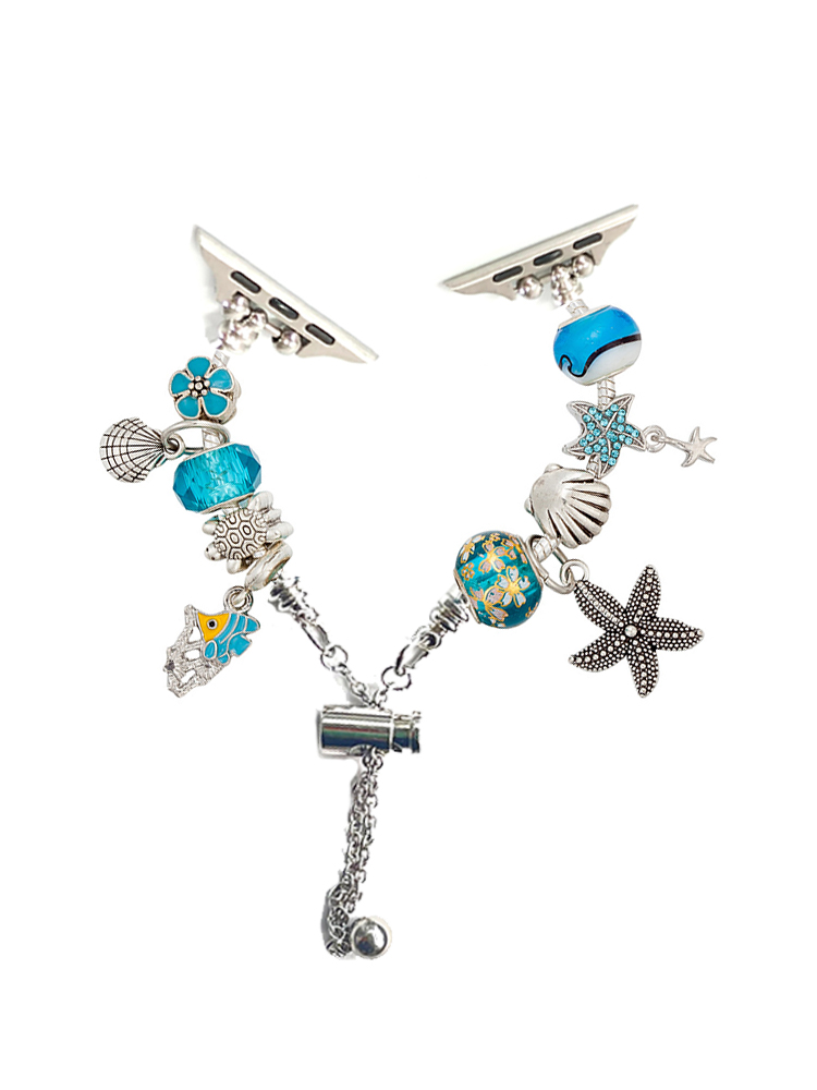 Starfish and Fish Crystal Beaded Band