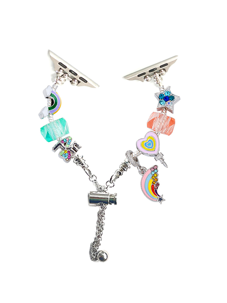 Rainbow Pendant Crystal Beaded Band