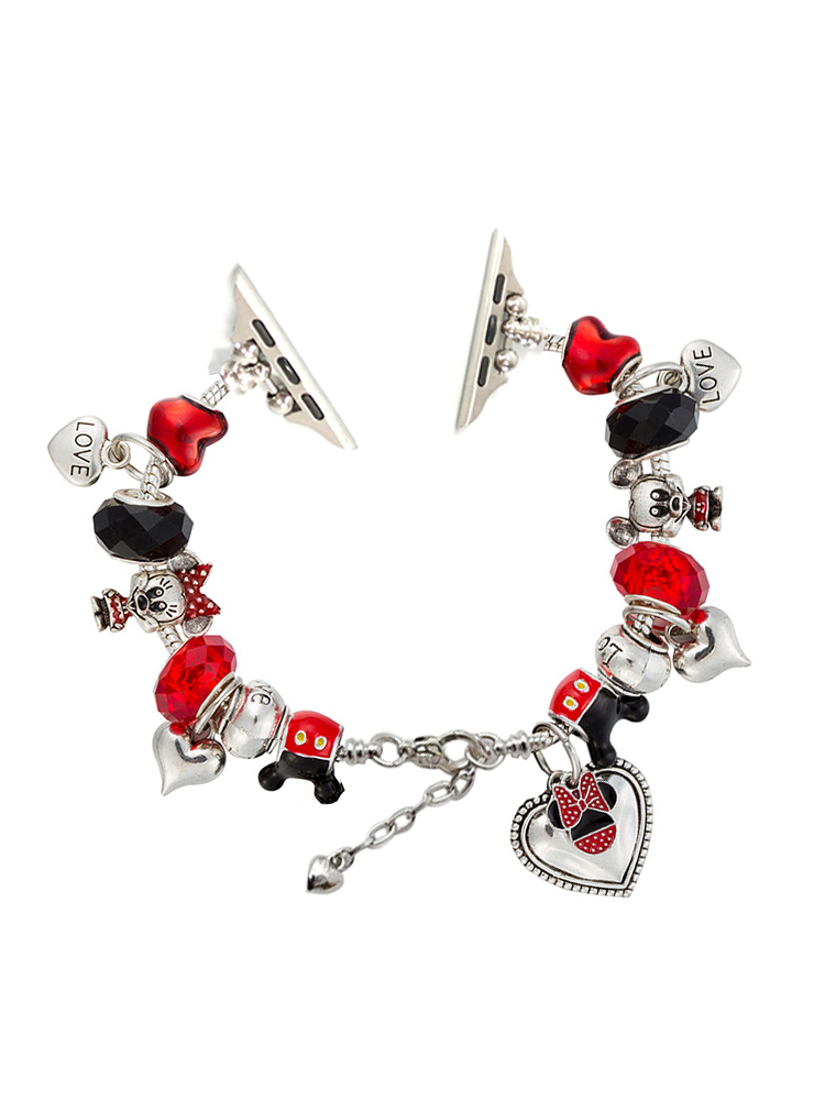 Mickey and Love Pendant Crystal Beaded Band