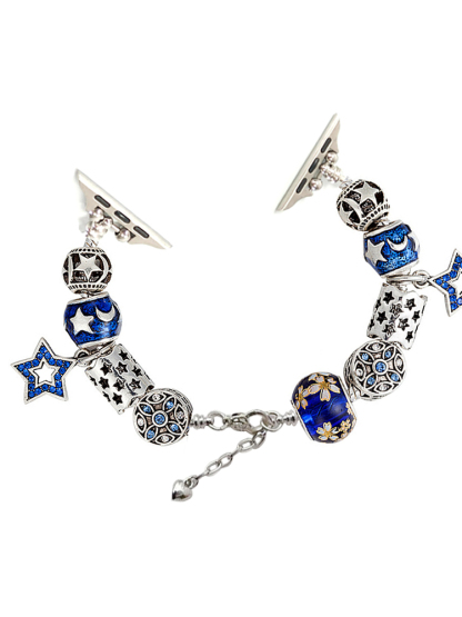 Pentagram Pendant Crystal Beaded Band