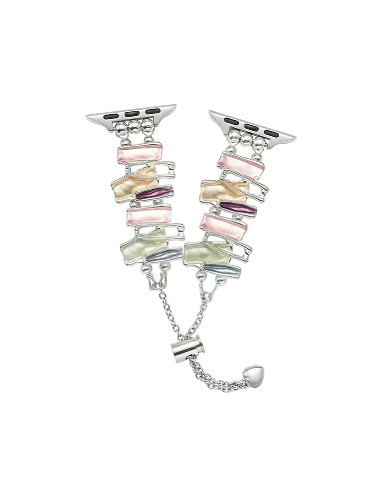 Irregular Geometric Stitching Stainless Steel Band