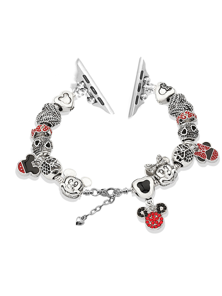 Mickey Charm Style J Crystal Beaded Band