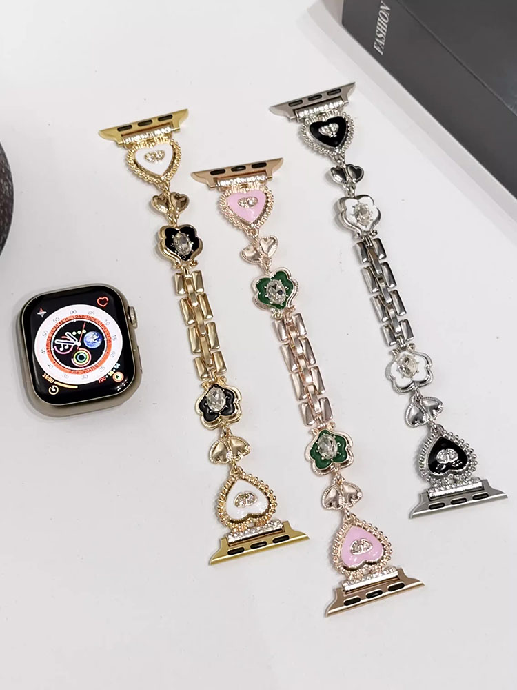 Heart and Flower Stainless Steel Band