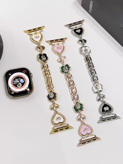 Heart and Flower Stainless Steel Band