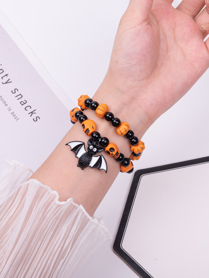 Halloween Pumpkin Beads Hand-woven Band