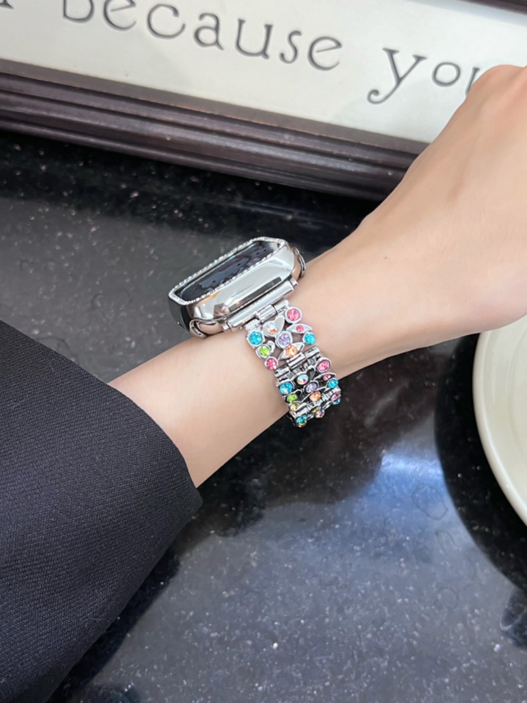 Gypsophila Zircon Stainless Steel Band