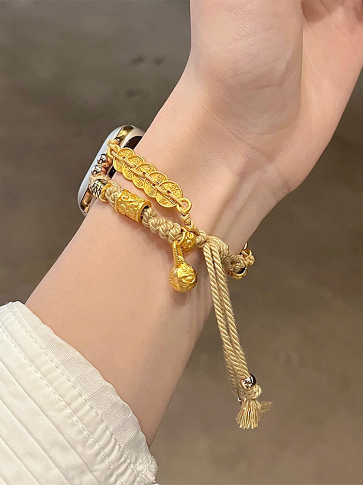 Good Luck Five Emperor Coins Woven Nylon Band