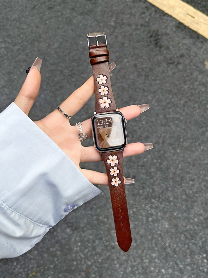 Cherry Blossoms Leather Band