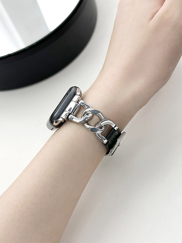 Cuban Chain with Leather Band