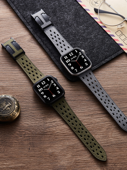 Breathable Mesh H Magnetic Buckle Leather Band