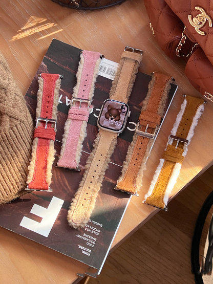 Cashmere-edged Leather Leather Band