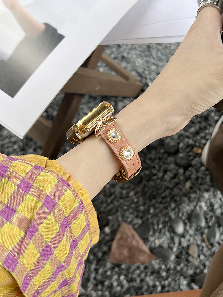 Super Shiny Zircon Mermaid Tail Leather Band