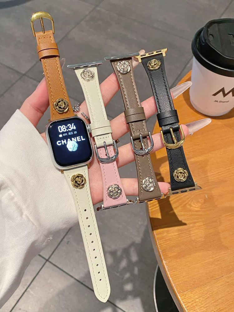 Camellia Rivet Curve Leather Band