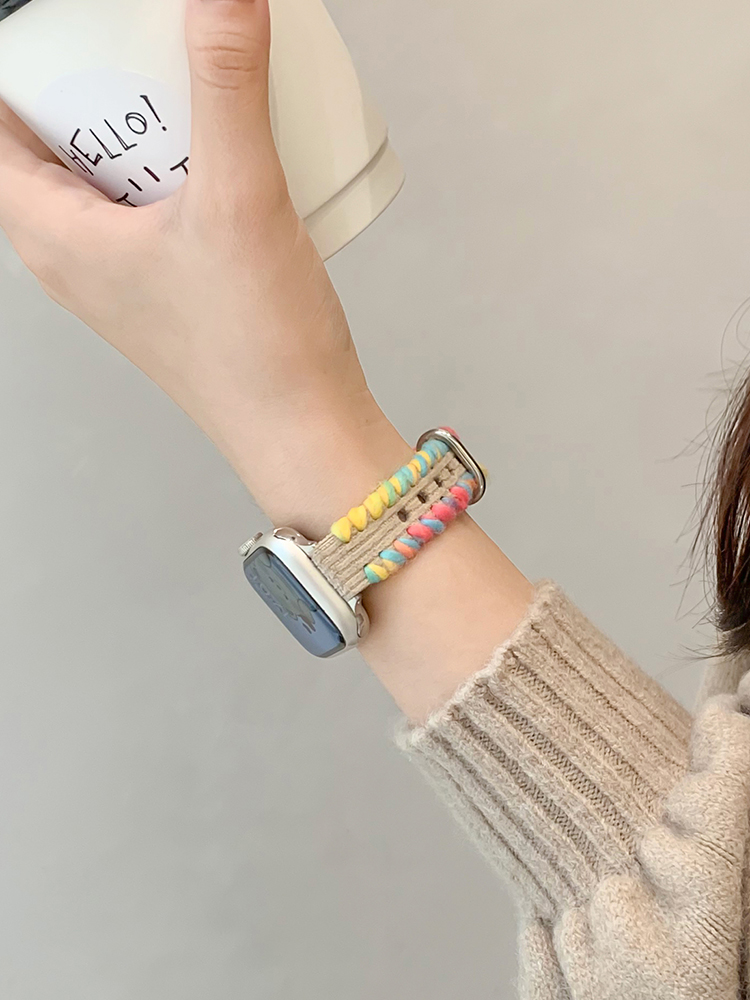 Woolen Rainbow Edge Slim Corduroy Band