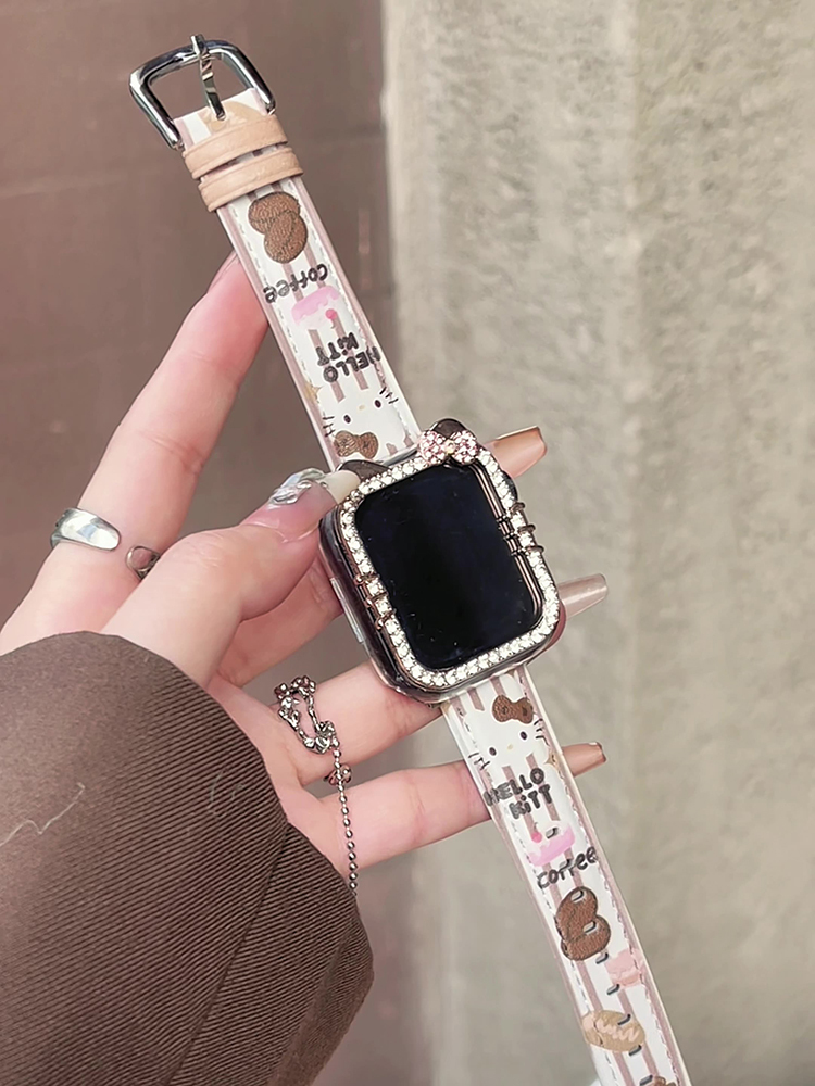 Coffee Kitty Graffiti Leather Band