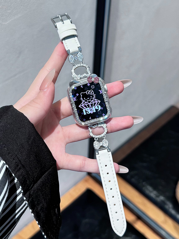 Diamond Kitty Leather Band