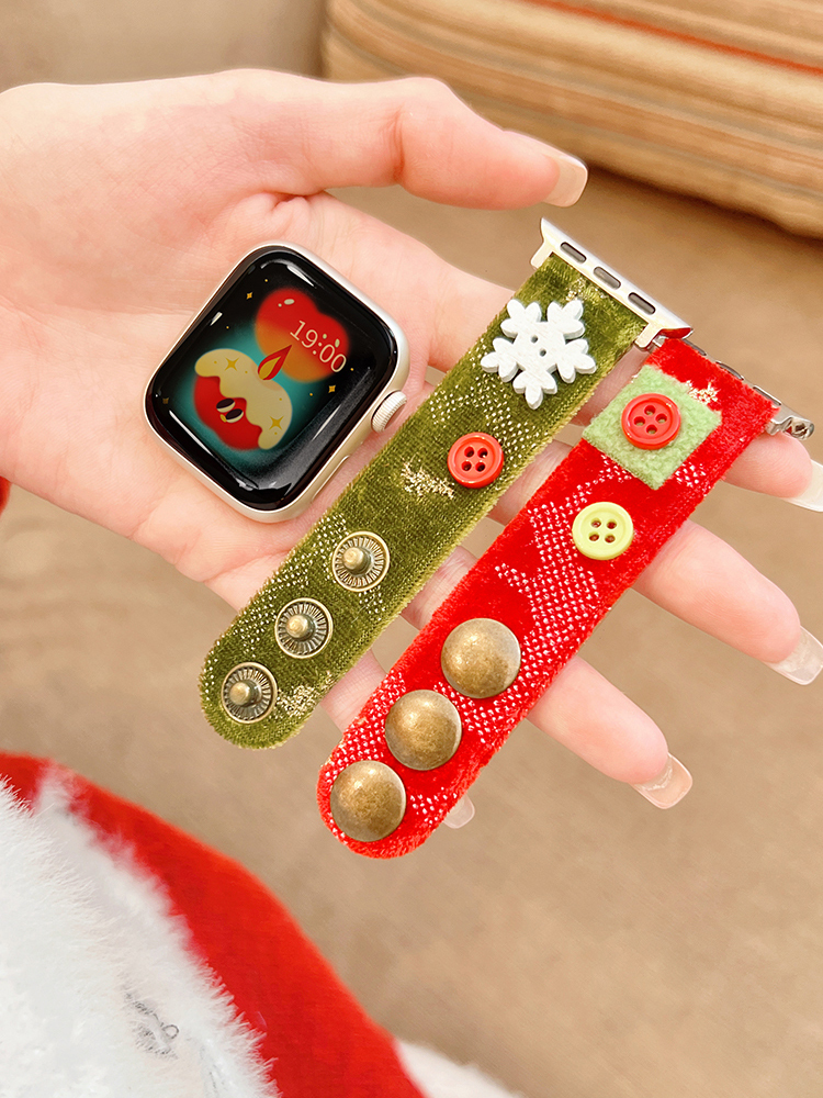 Christmas Buttons Plush Apple Watch Band - Tatanband