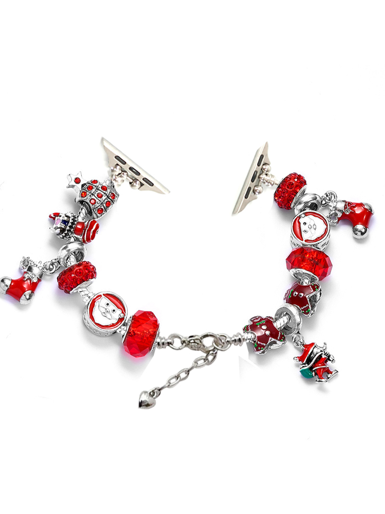 Santa Claus Pendant Crystal Beaded Band