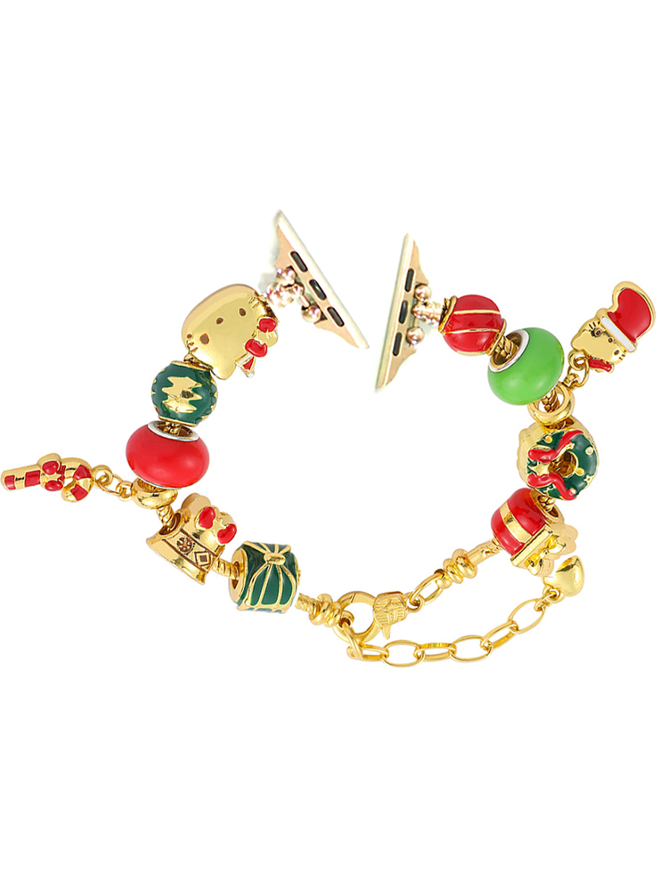 Christmas Kitty Crystal Beaded Band