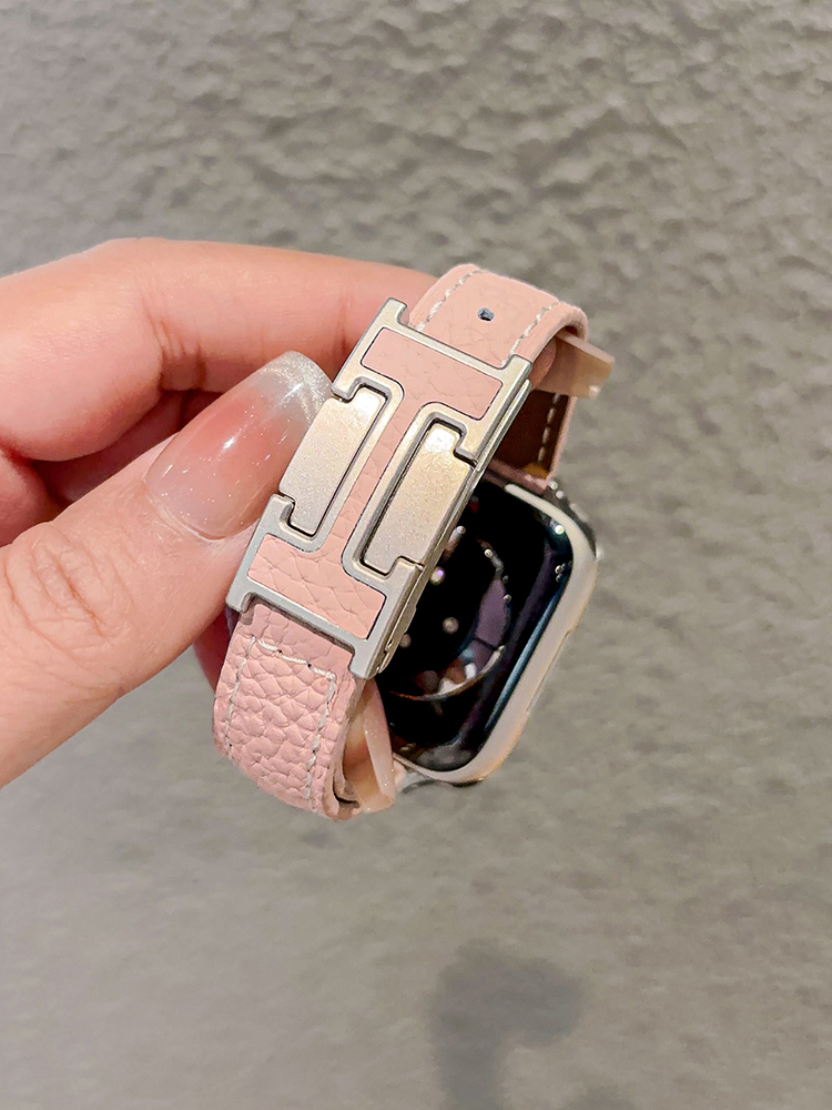 Slim H Magnetic Buckle Leather Band