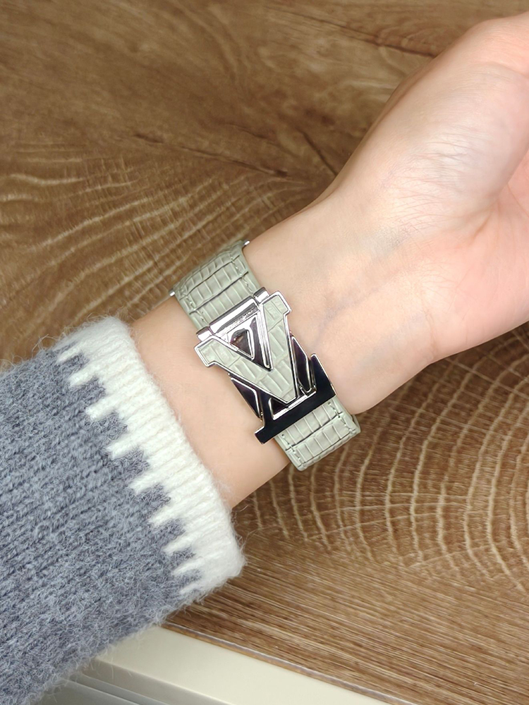 V Letter Magnetic Leather Band