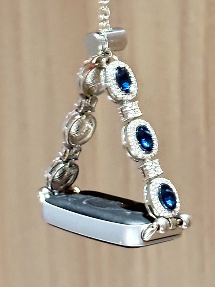 Blue Gemstone Stainless Steel Band