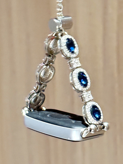 Blue Gemstone Stainless Steel Band