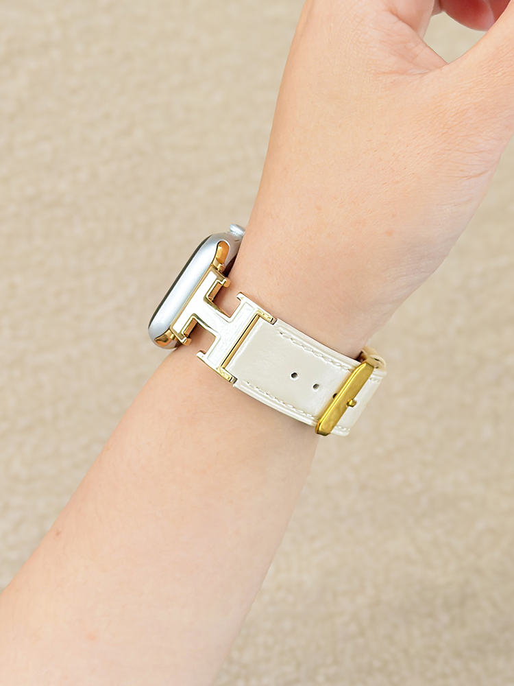 H Letter Buckle Leather Band