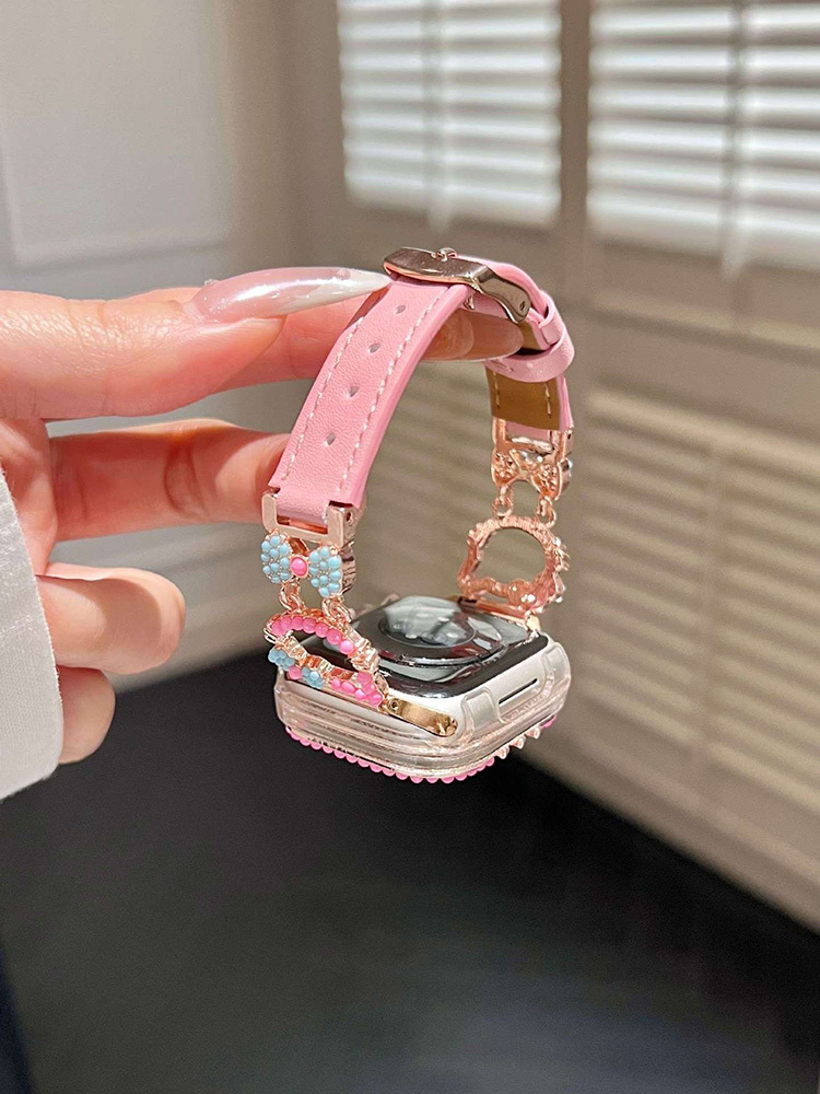 Mini Colored Beads Kitty Leather Band