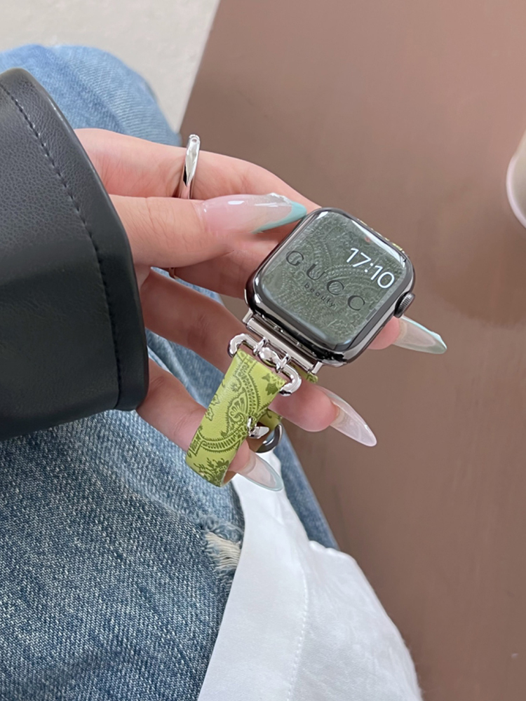 Star Charm Print Leather Band