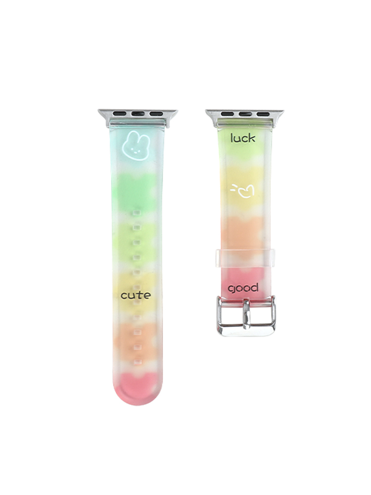 Luck Cute Rabbit Rainbow Silicone Band