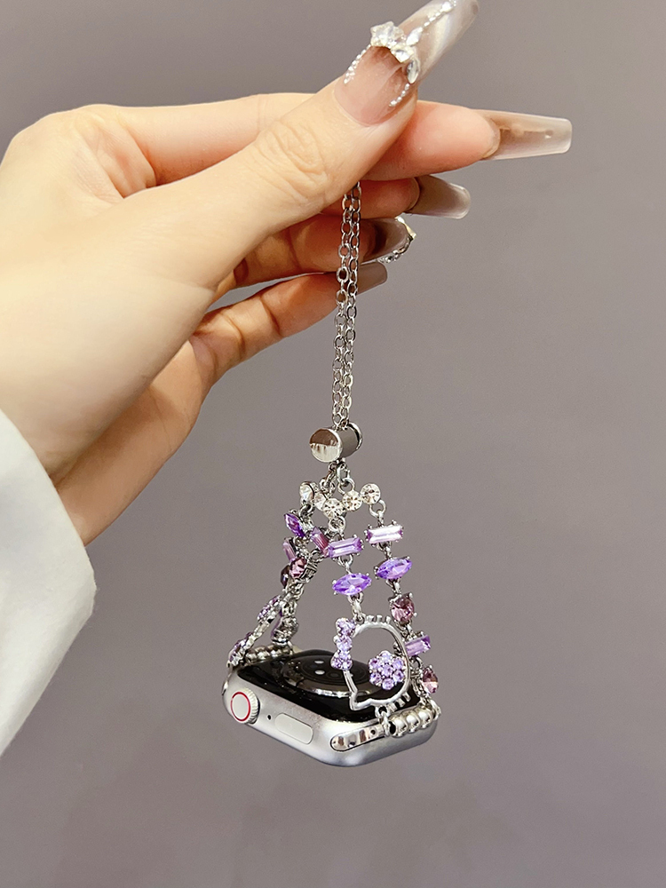 Kitty Diamond Double Chain Stainless Steel Band