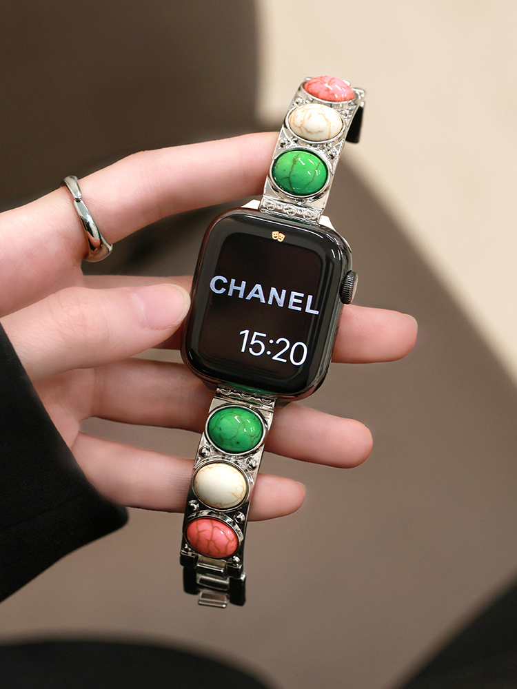 Natural Stone Inlay Stainless Steel Band