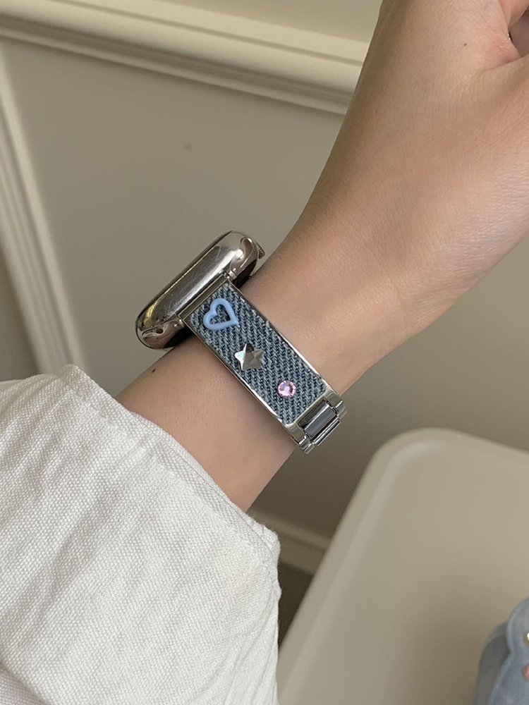 Denim Bracelet Stainless Steel Band