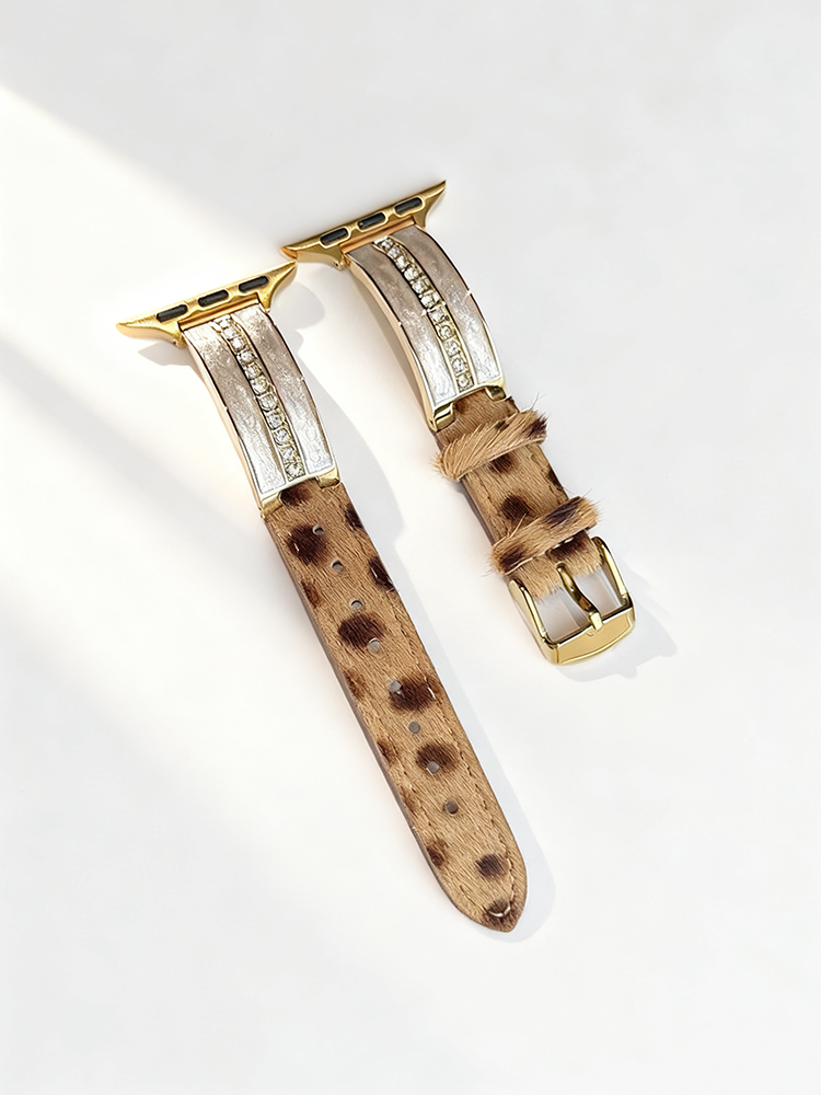 Quicksand Glue Leopard Print Leather Band for Apple Watch - Tatanband