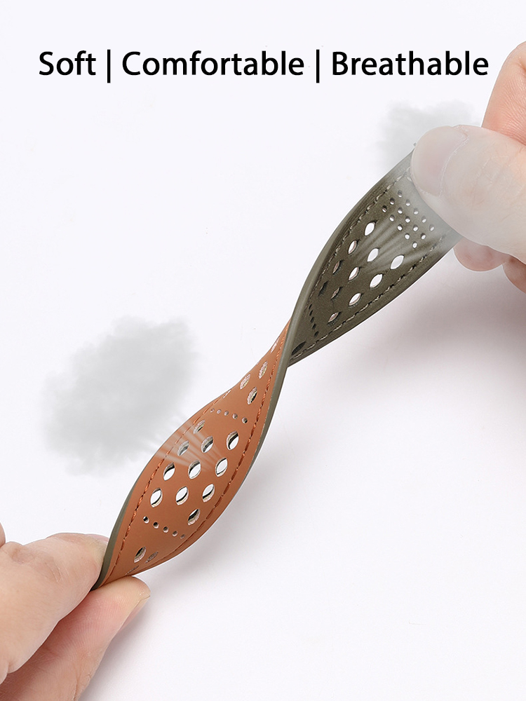 Breathable Mesh Magnetic Buckle Crazy Horse Leather Band for Apple Watch Band