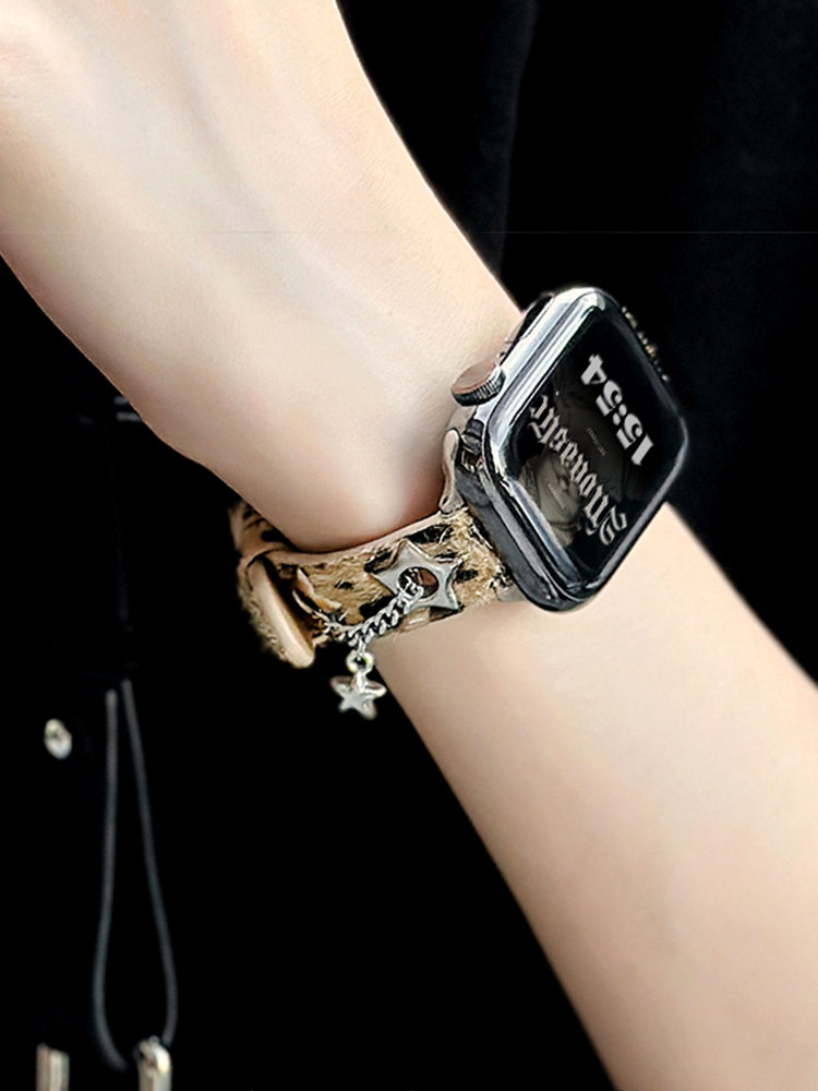 Star Leopard Leather Band for Apple Watch