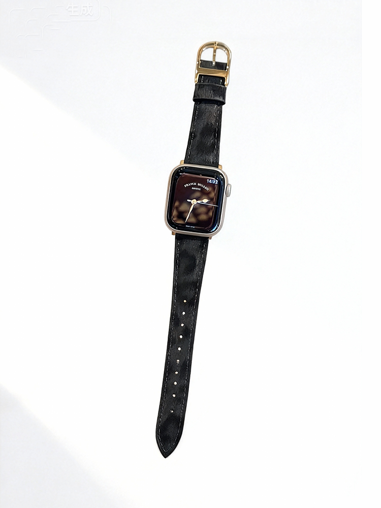 D Buckle Leopard Leather Band for Apple Watch - Tatanband