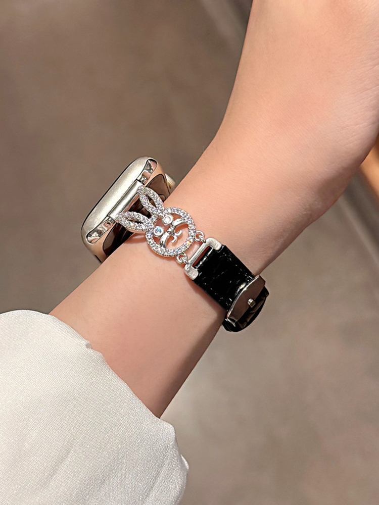 Easter Series Diamond Bunny Leather Band for Apple Watch