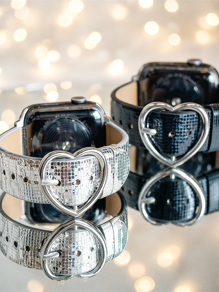 Mosaic Glitter Sequins Leather Band for Apple Watch