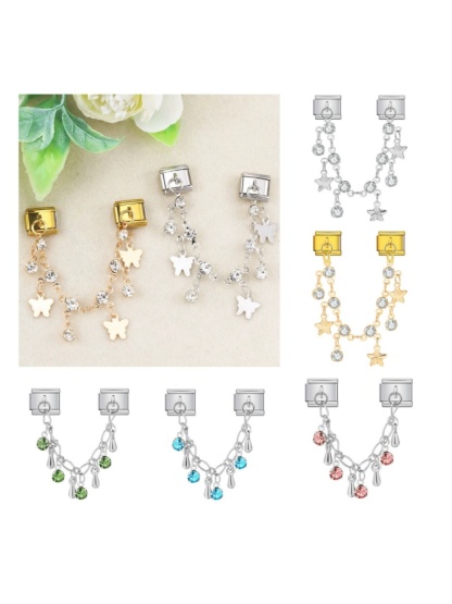 Butterfly and Star Chain Pendant Modular Charm