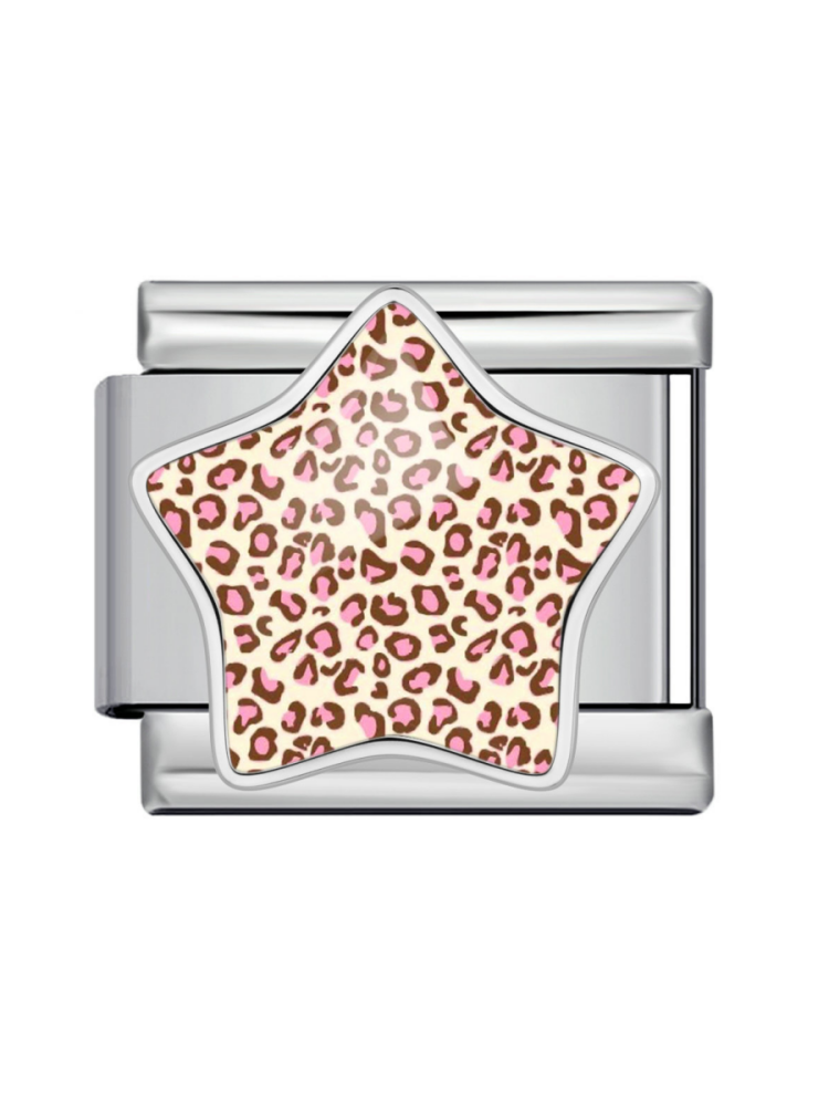 Leopard-Print Star Modular Charm